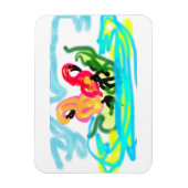 Zomer roze flamingo's leuk magneet (Verticaal)