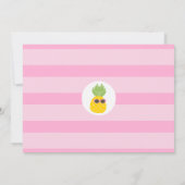 Zomer Roze Foto Ananas Aloha 1e Verjaardag Kaart (Achterkant)