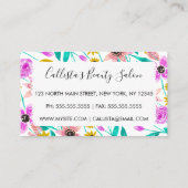 Zomer Roze Geel Bloemen Waterverf Loyaliteit Klantenkaartje (Achterkant)