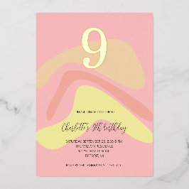 Zomer roze gele crème gepersonaliseerd folie uitnodiging