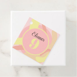 Zomer roze gele crème modern gepersonaliseerd bedankjes labels