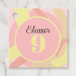 Zomer roze gele crème modern gepersonaliseerd bedankjes labels