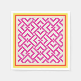 Zomer roze geometrische outdoor klassieker servet