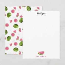 Zomer Roze & Groene Watermeloen Patroon Bedankkaart