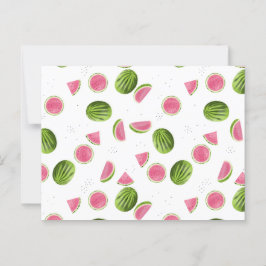 Zomer Roze & Groene Watermeloen Patroon Briefkaart