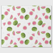 Zomer Roze & Groene Watermeloen Patroon Cadeaupapier (Vlak)