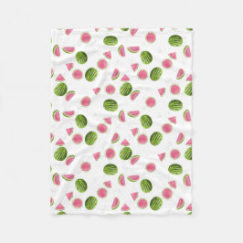 Zomer Roze & Groene Watermeloen Patroon Fleece Deken