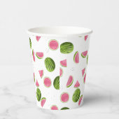 Zomer Roze & Groene Watermeloen Patroon Papieren Bekers (Rechts)