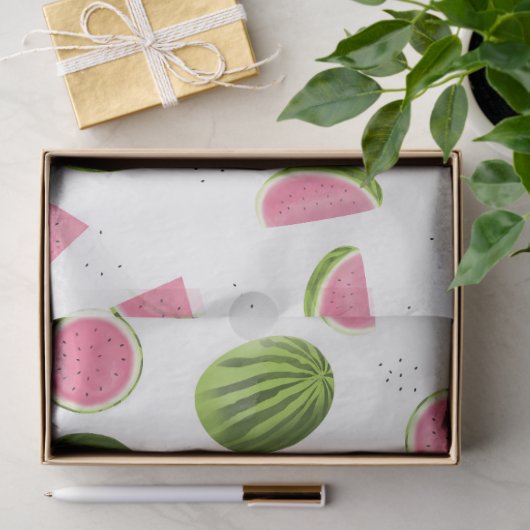 Zomer Roze & Groene Watermeloen Patroon Tissuepapier (Geschenk)