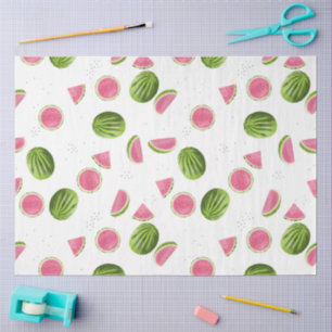 Zomer Roze & Groene Watermeloen Patroon Tissuepapier
