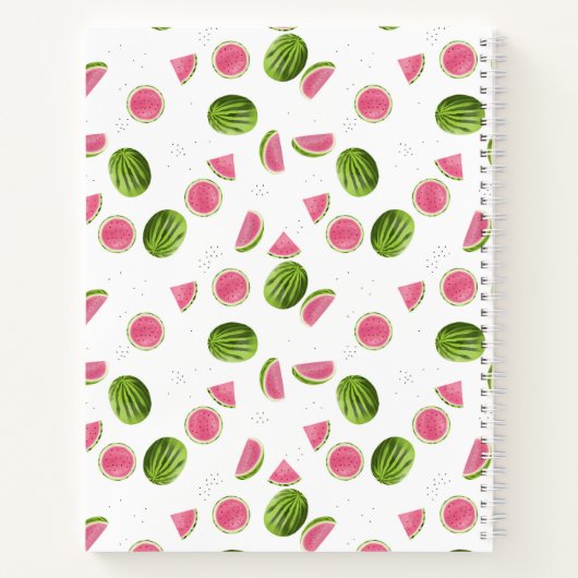 Zomer Roze & Groene Watermeloen Recept Kookboek Notitieboek (Achterkant)