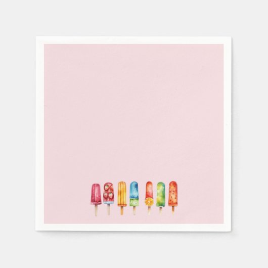Zomer Roze Popsicle Party Servetten (Voorkant)