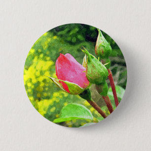 zomer roze roos bloemknoppen ronde button 5,7 cm