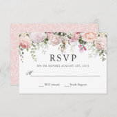 Zomer Roze Rozen Bloemen Verjaardag RSVP (Voorkant / Achterkant)