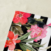 Zomer Roze Waterverf Bloemen en Naam Strandlaken (In situ)