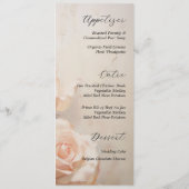Zomer Rozen Elegante bruiloft receptie Menu (Achterkant)
