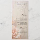 Zomer Rozen Elegante bruiloft receptie Menu (Achterkant)