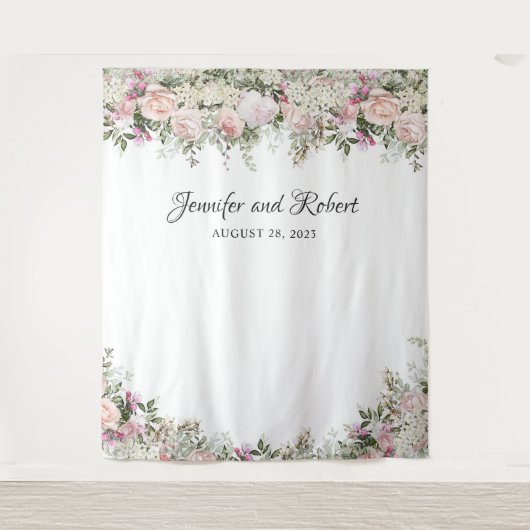 Zomer Rozen Tuin Bloemen Foto Achtergrond Wandkleed (Voorkant)