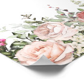 Zomer Rozen Tuin Bruidsfeest Welkom Bord Poster (Hoek)