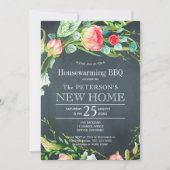 Zomer rozen tuin rustiek nieuw huis bbq kaart (Voorkant)