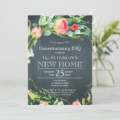 Zomer rozen tuin rustiek nieuw huis bbq kaart (Staand voorkant)