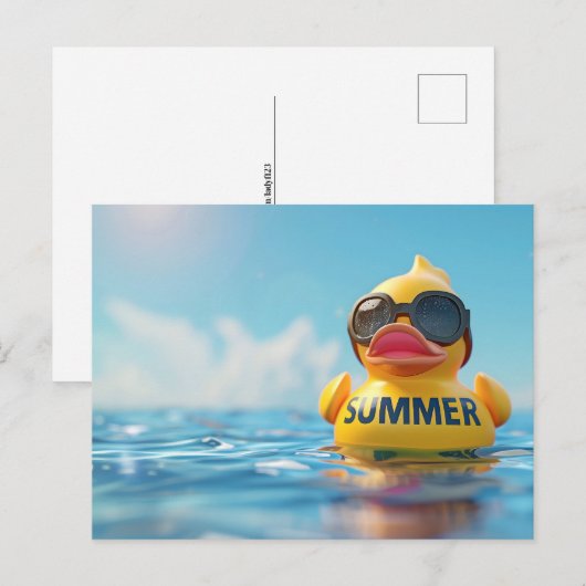 Zomer, Rubbereend, Postcrossing Briefkaart (Voorkant / Achterkant)