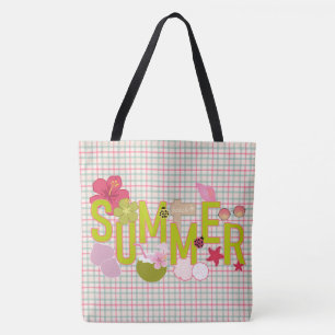 Zomer ruitjes tote bag