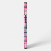Zomer ruitjesroze Madras patchwork iPhone Hoesje (Linkerkant)