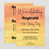 Zomer Rustiek Casual Geel Peach Verjaardagsfeest Kaart (Voorkant / Achterkant)