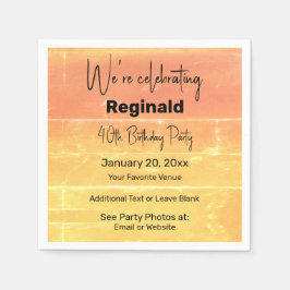 Zomer Rustiek Casual Geel Peach Verjaardagsfeest Servet