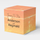 Zomer rustieke Casual gele perzik bruiloft Bedankdoosjes (Voorkant Zijde)