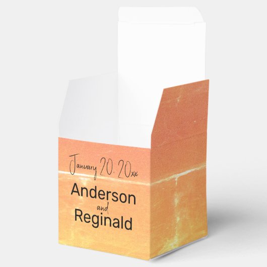 Zomer rustieke Casual gele perzik bruiloft Bedankdoosjes (Geopend)