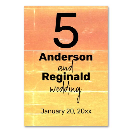 Zomer rustieke Casual gele perzik bruiloft Kaart (Achterkant)