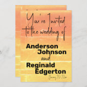 Zomer rustieke Casual gele perzik bruiloft Kaart (Voorkant / Achterkant)