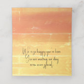 Zomer rustieke Casual gele perzik bruiloft Plaatskaartje (Binnenkant ongevouwen)