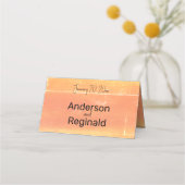 Zomer rustieke Casual gele perzik bruiloft Plaatskaartje (Achterkant)