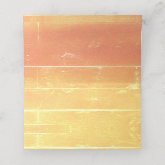 Zomer rustieke Casual gele perzik bruiloft Plaatskaartje (Binnenkant ongevouwen)