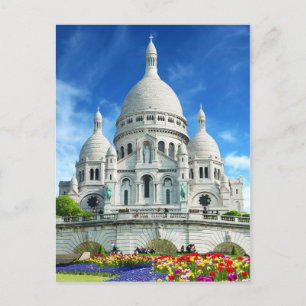 Zomer Sacre Coeur Basiliek Parijs Frankrijk Briefkaart