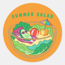 Zomer Salade Ronde Sticker