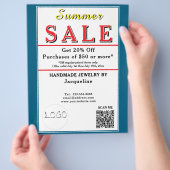 Zomer Sale Blauw Witte Hart Flyer (Hand)