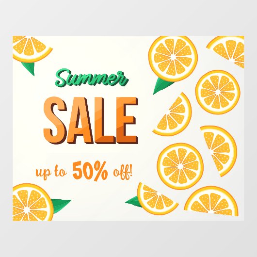 ZOMER SALE Teken met citrusvruchten Window Cling Raamsticker (Vel)