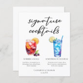 Zomer Sangria Blue Beach Signature Cocktails Menu (Voorkant / Achterkant)