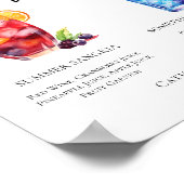 Zomer Sangria Blue Beach Signature Cocktails Menu Poster (Hoek)