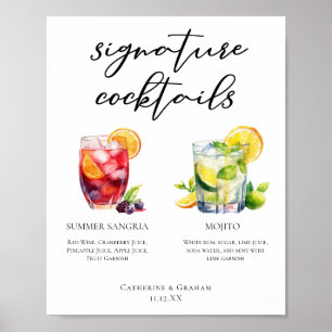 Zomer Sangria Mojito Signature Cocktails Menu Poster