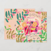 Zomer sangria verjaardagsgelukwensen kaart (Voorkant / Achterkant)