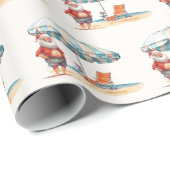 Zomer Santa Beach Kerstmis in juli Zomerfeest Cadeaupapier (Rol Hoek)