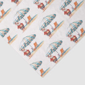 Zomer Santa Beach Kerstmis in juli Zomerfeest Tissuepapier (Detail)