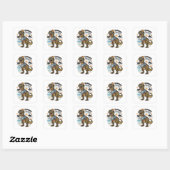 Zomer Saurus T-Rex SVG, Dinosaurus SVG, Vierkante Sticker (Vel)