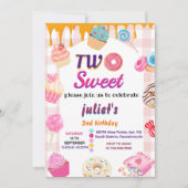 zomer schattig kinder meisje twee lief 2e verjaard kaart (Voorkant)