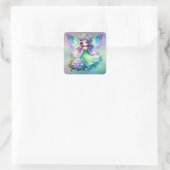 Zomer Schattige Fairy Prinses Meisjes Vierkante Sticker (Tas)